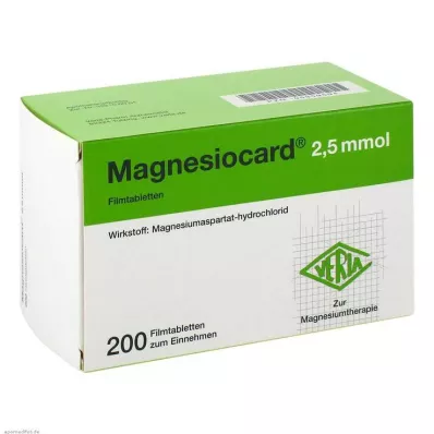 MAGNESIOCARD 2,5 mmol film kaplı tabletler, 200 adet