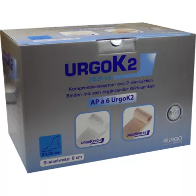 URGOK2 kompresyon sistemi 8cm ayak bileği çevresi 25-32cm, 6 adet