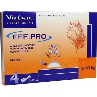 EFFIPRO 67 mg pip.solüsyonu.küçük.köpeklere.damlatmak.için, 4 adet
