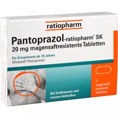 PANTOPRAZOL-ratiopharm SK 20 mg enterik kaplı tablet, 7 adet