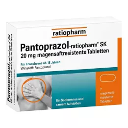 PANTOPRAZOL-ratiopharm SK 20 mg enterik kaplı tablet, 7 adet
