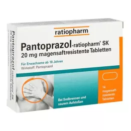 PANTOPRAZOL-ratiopharm SK 20 mg enterik kaplı tablet, 14 adet
