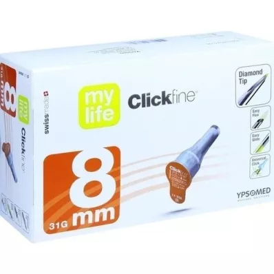 MYLIFE Clickfine kalem iğneleri 8 mm, 100 adet