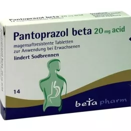 PANTOPRAZOL beta 20 mg asit enterik kaplı tablet, 14 adet