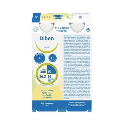 DIBEN DRINK Vanilya 1,5 kcal/ml, 4X200 ml