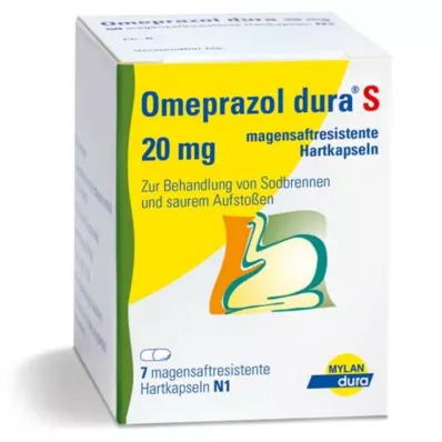 Omeprazol dura S 20 mg mide-dirençli kapsüller, 7 adet Omeprazol dura S 20 mg mide-dirençli kapsüller, 7 adet