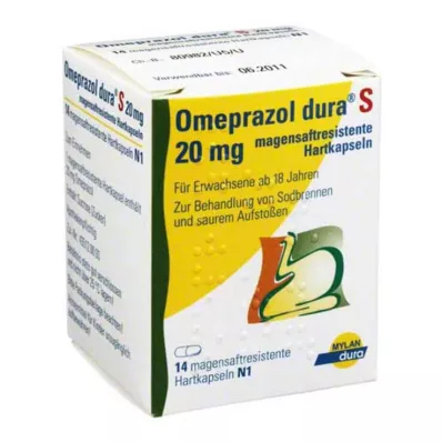 OMEPRAZOL dura S 20 mg enterik kaplı sert kapsül, 14 adet