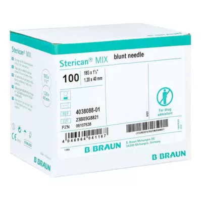 Sterican kanüller 18 Gx1 1/2 1,1x40 künt/künt (100 adet) Sterican kanüller 18 Gx1 1/2 1,1x40 künt/künt (100 adet)