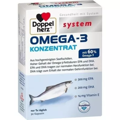 DOPPELHERZ Omega-3 konsantre sistem kapsülleri, 30 adet