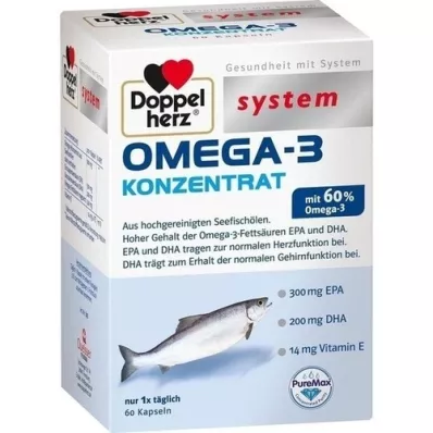 DOPPELHERZ Omega-3 konsantre sistem kapsülleri, 60 adet
