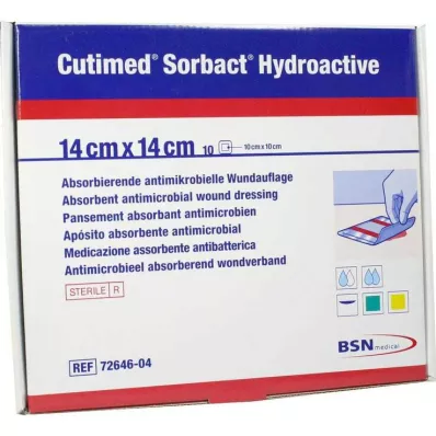 CUTIMED Sorbact Hidroaktif kompresler 14x14 cm, 10 adet CUTIMED Sorbact Hidroaktif kompresler 14x14 cm, 10 adet