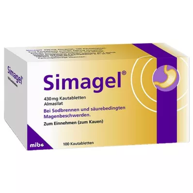 SIMAGEL Çiğneme tabletleri, 100 adet SIMAGEL Çiğneme tabletleri, 100 adet