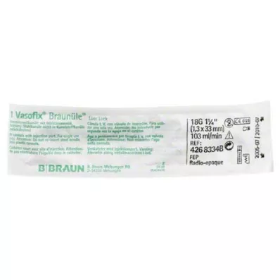 VASOFIX Kahverengi iğne 18 G 33 mm yeşil/beyaz, 1 adet