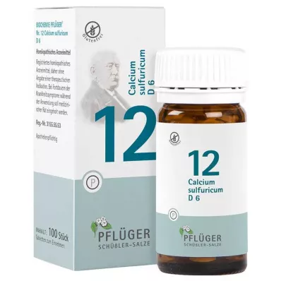 BIOCHEMIE Pflüger 12 Calcium sulphuricum D 6 tablet, 100 adet BIOCHEMIE Pflüger 12 Calcium sulphuricum D 6 tablet, 100 adet