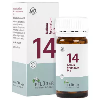 Biyokimya Pflueger 14 potasyum bromat.D 6 tablet, 100 adet Biyokimya Pflueger 14 potasyum bromat.D 6 tablet, 100 adet