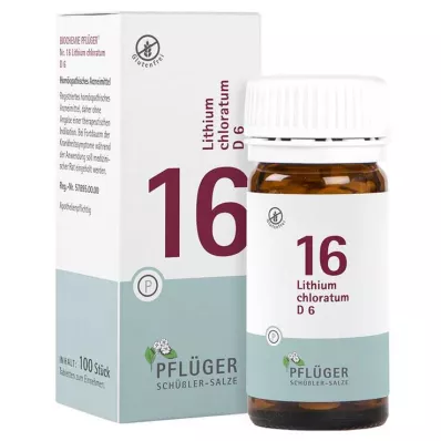 Biyokimya Pflueger 16 Lityum kloratum D 6 tablet, 100 adet