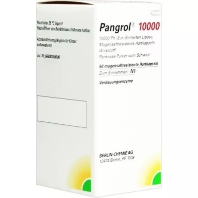 PANGROL 10.000 Enterik kaplı kabuklu sert kapsül, 50 adet