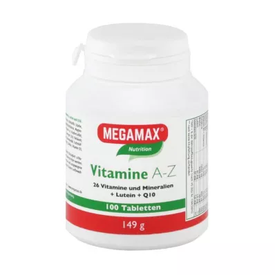 MEGAMAX Vitamin A-Z+Q10+Lutein Tablet, 100 Kapsül MEGAMAX Vitamin A-Z+Q10+Lutein Tablet, 100 Kapsül