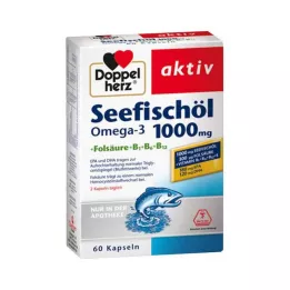DOPPELHERZ Deniz balığı yağı Omega-3 1.000 mg+Fol. kapsül, 60 adet