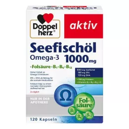 DOPPELHERZ Deniz Balıkları Yağı Omega-3 1.000 mg+Fols.Caps., 120 Kapsül