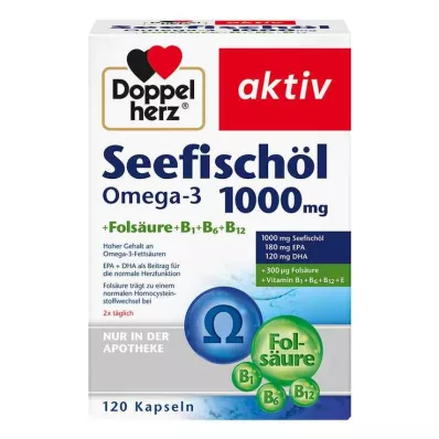 DOPPELHERZ Deniz Balıkları Yağı Omega-3 1.000 mg+Fols.Caps., 120 Kapsül DOPPELHERZ Deniz Balıkları Yağı Omega-3 1.000 mg+Fols.Caps., 120 Kapsül