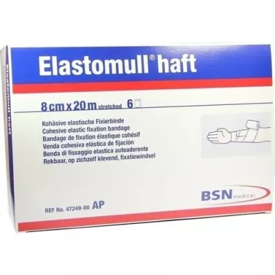 ELASTOMULL yapışkanlı 8 cmx20 m sabitleme bandajı, 6 adet