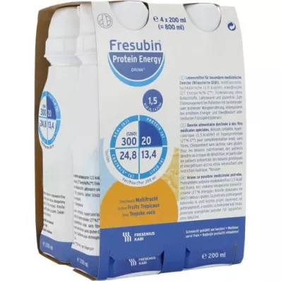 FRESUBIN PROTEIN Enerji DRINK Multifruit Tr.Fl., 4X200 ml