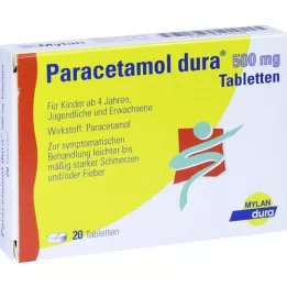 PARACETAMOL dura 500 mg tablet, 20 adet