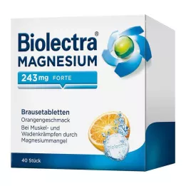 BIOLECTRA Magnezyum 243 mg forte Turuncu efervesan tablet, 40 adet