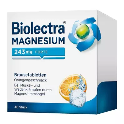 BIOLECTRA Magnezyum 243 mg forte Turuncu efervesan tablet, 40 adet