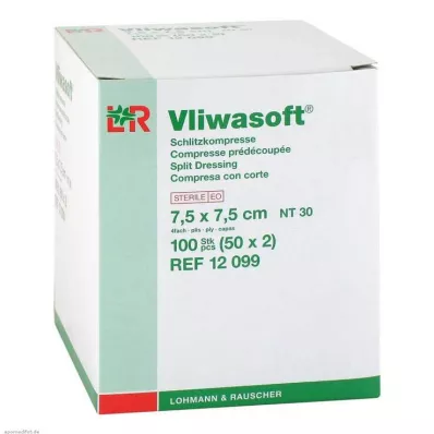 VLIWASOFT Yarık kompresler 7,5x7,5 cm steril 4l, 50X2 adet