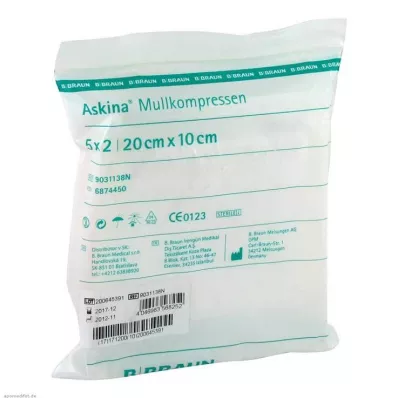 ASKINA Gazlı bez kompres 10x20 cm steril, 5X2 adet