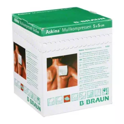 ASKINA Gazlı bez kompres 5x5 cm steril 8 katlı, 25X2 adet ASKINA Gazlı bez kompres 5x5 cm steril 8 katlı, 25X2 adet