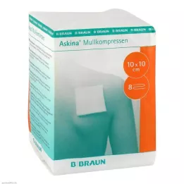 ASKINA Gazlı bez kompres 10x10 cm steril olmayan 8 katlı, 100 adet