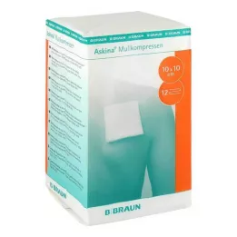 ASKINA Gazlı bez kompres 10x10 cm steril olmayan 12 katlı, 100 adet