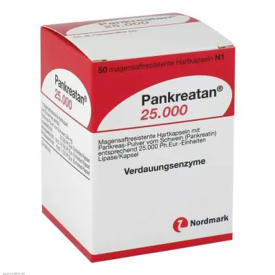 PANKREATAN 25.000 gastro-dirençli sert kapsül, 50 adet