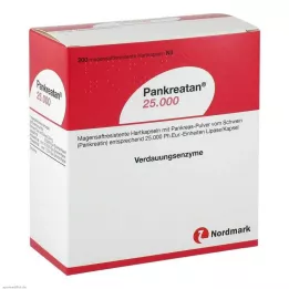 PANKREATAN 25.000 gastro-dirençli sert kapsül, 200 adet