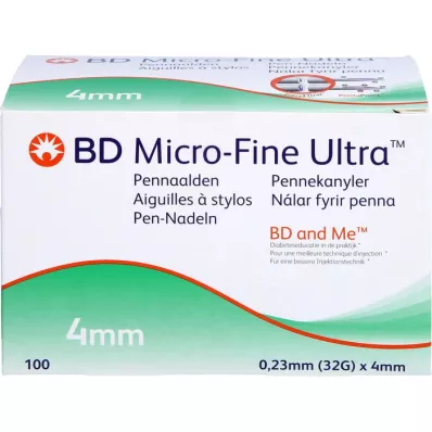 BD MICRO-FINE+ 4 kalem iğnesi 0,23x4 mm, 100 adet