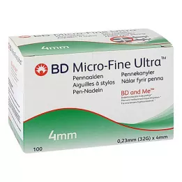 BD MICRO-FINE+ 4 kalem iğnesi 0,23x4 mm, 100 adet