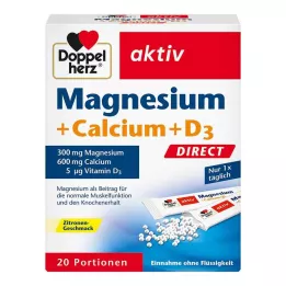 DOPPELHERZ Magnezyum+Kalsiyum+D3 DIRECT Peletler, 20 adet
