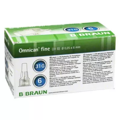 OMNICAN ince Kalem Kanülü 31 G 0,25x6 mm, 100 adet