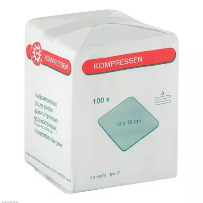 MULLKOMPRESSEN 10x10 cm steril olmayan 8x, 100 adet MULLKOMPRESSEN 10x10 cm steril olmayan 8x, 100 adet
