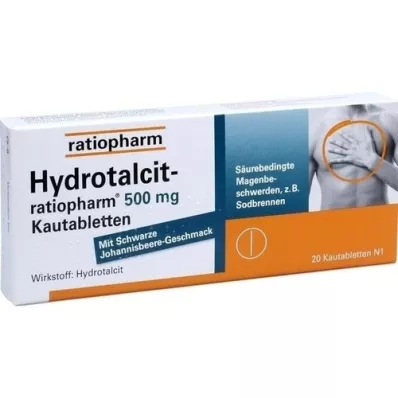HYDROTALCIT-ratiopharm 500 mg çiğneme tableti, 20 adet