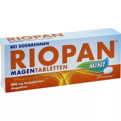 RIOPAN Mide Tabletleri Nane 800 mg Çiğneme Tabletleri, 20 adet