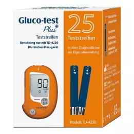 GLUCO TEST Plus kan şekeri test şeritleri, 25 adet