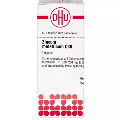 ZINCUM METALLICUM C 30 Tablet, 80 Kapsül