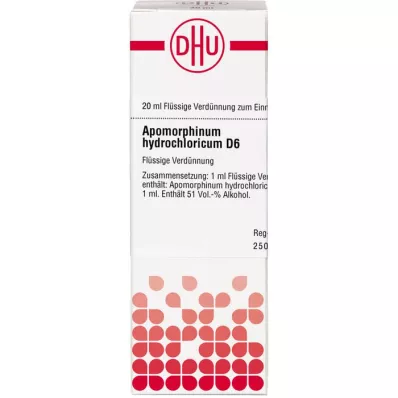 APOMORPHINUM HYDROCHLORICUM D 6 seyreltme, 20 ml