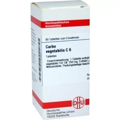 CARBO VEGETABILIS C 6 Tablet, 80 Kapsül