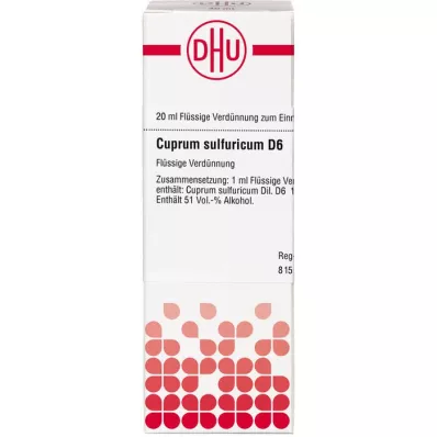 CUPRUM SULFURICUM D 6 seyreltme, 20 ml