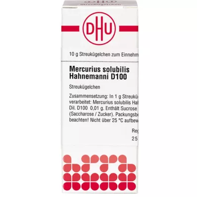 MERCURIUS SOLUBILIS Hahnemanni D 100 globül, 10 g